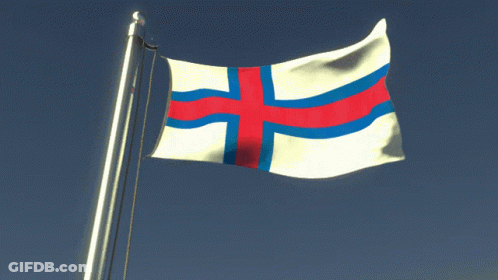 A White Flag With A Red And Blue Cross GIF