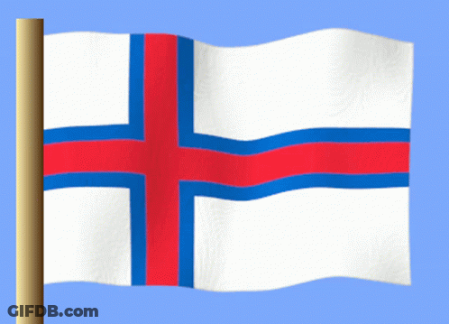 A White Flag With A Red And Blue Stripe On It GIF