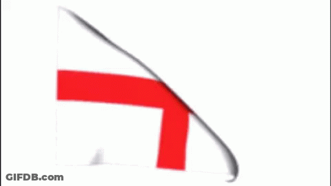 A White Flag With A Red Cross On It Is Waving In The Wind . GIF