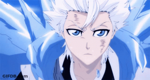 A White Haired Anime Character With Blue Eyes GIF