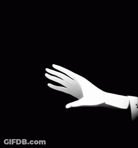 A White Hand With A Black Background Is Reaching Out GIF