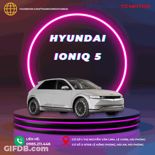 A White Hyundai Ioniq 5 Is On Display GIF