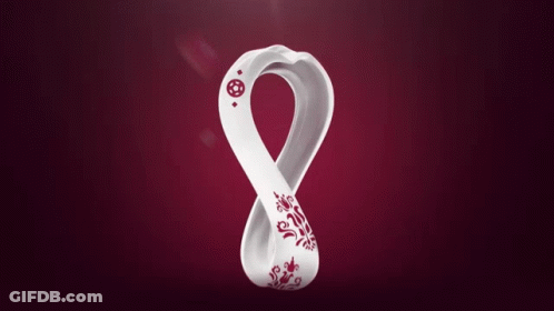 A White Infinity Symbol With A Soccer Ball On It On A Red Background GIF
