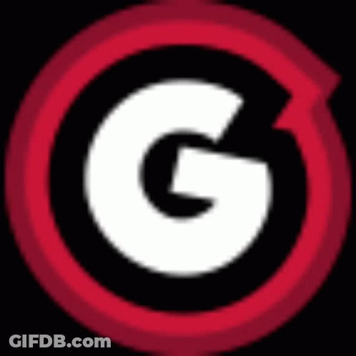 A White Letter G Is In A Red Circle . GIF