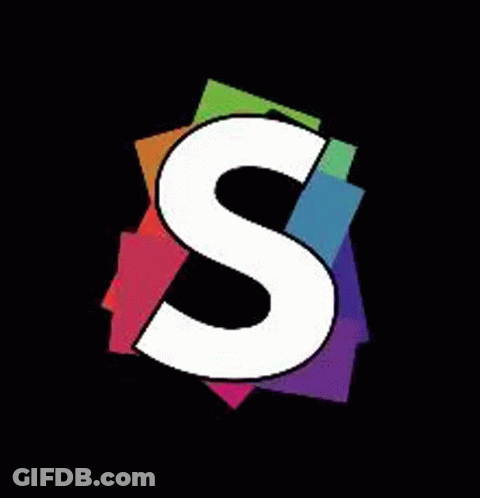 A White Letter J Is Surrounded By Colorful Squares . GIF