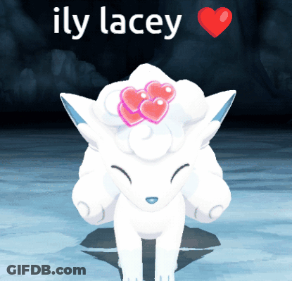 White Pokemon With Hearts And ILY Lace GIF