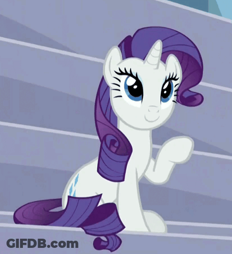 A White Pony With Purple Hair And A Horn GIF