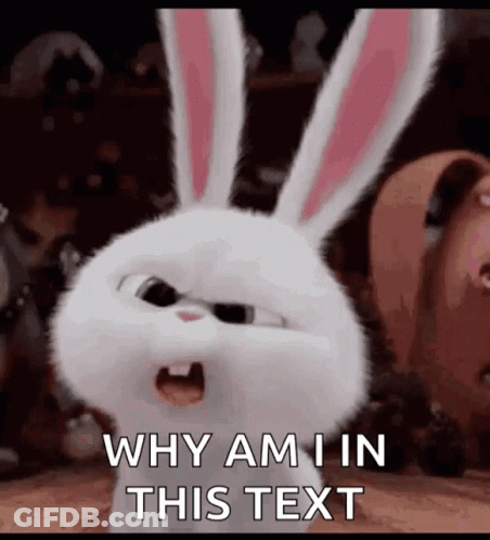 A White Rabbit From The Secret Life Of Pets Is Screaming Why Am I In This Text . GIF