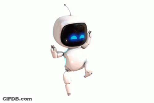 A White Robot With Blue Eyes And Antennas GIF