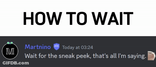 A White Sign That Says How To Wait Next To A Screenshot Of A Message From Martinino GIF