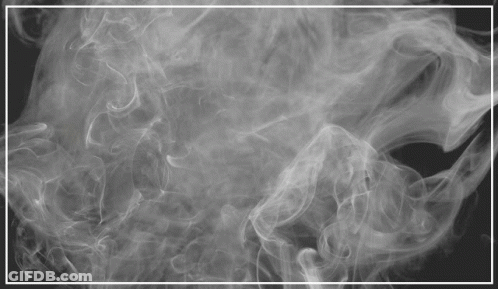 A White Smoke Swirls In A Square On A Black Background GIF
