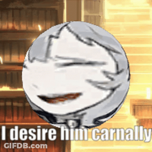 White Sphere With Face And I Desire Him GIF