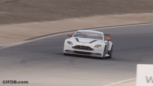 A White Sports Car With A License Plate That Says Tcl GIF
