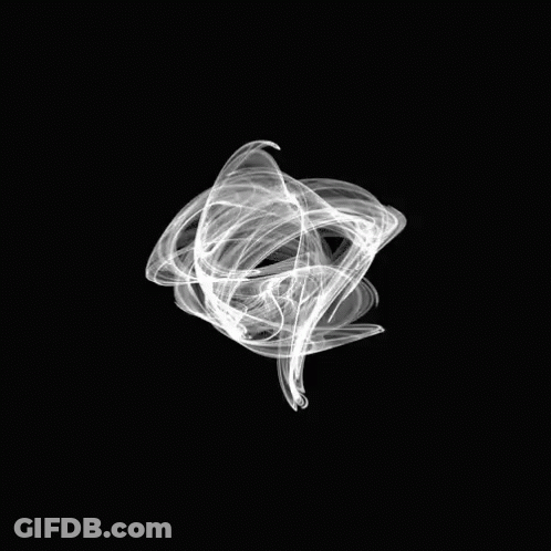 A White Swirl On A Black Background That Looks Like A Ghost . GIF