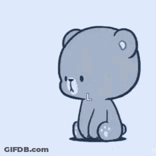 A White Teddy Bear Is Kissing A Gray Teddy Bear On The Cheek . GIF