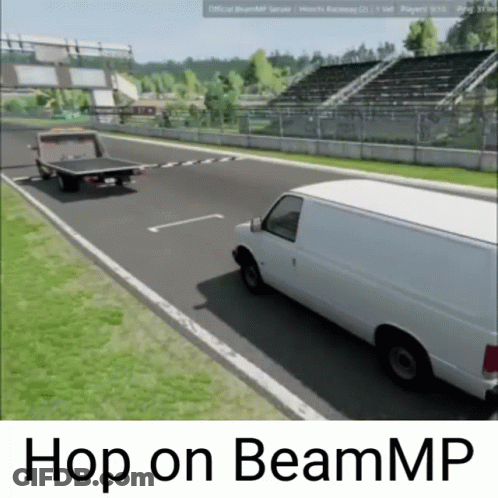 A White Van Is Driving Down A Road Next To A Tow Truck GIF