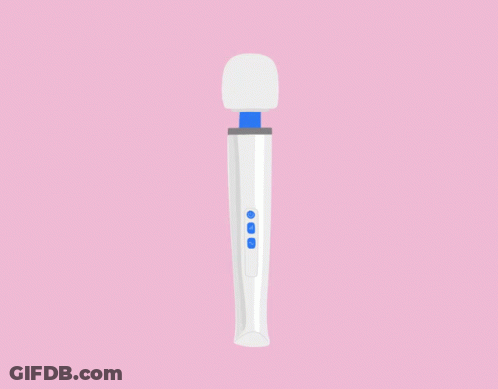 A White Wand With A Blue Handle And Three Buttons GIF