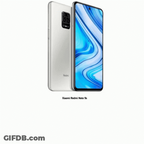 A White Xiaomi Redmi Note 9S With A Face Mask GIF