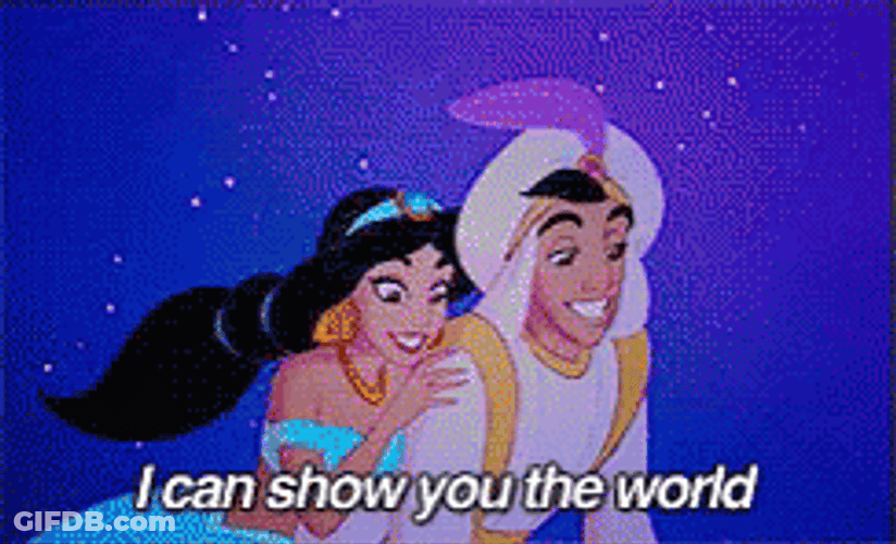 A Whole New World Aladdin Singing GIF