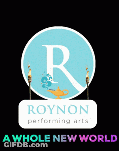 A Whole New World Roynon Logo Text GIF