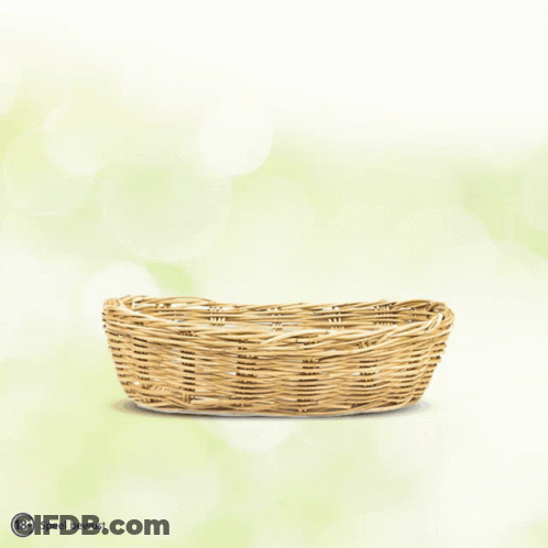 A Wicker Basket Filled With Golden Eggs And The Words Speel Bewust Below GIF