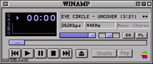 A Winamp Window Displays A Song Called Eye Circle Uncover GIF