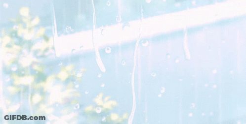 A Window With Rain Drops On It And The Sun Shining Through GIF