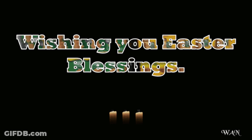 A Wishing You Easter Blessings Card With Three Candles GIF