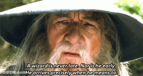 A Wizard Is Never Late Nor Is He Early GIF