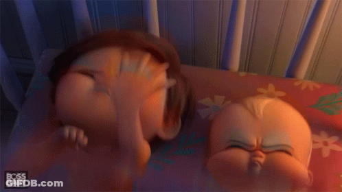 A Woman And A Baby In A Crib From The Boss Baby GIF