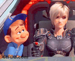 A Woman And A Boy Are Sitting In A Car Talking To Each Other . GIF