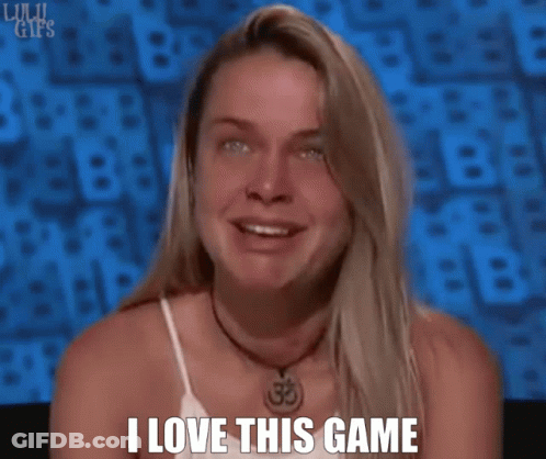 A Woman Covering Her Face With Her Hand And The Words " And I Love Playing It " Below Her GIF