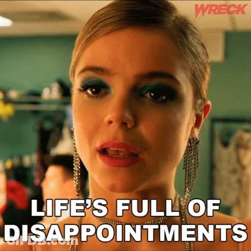 A Woman Crying With The Words Life 'S Full Of Disappointments GIF