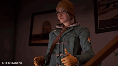 A Woman Giving A Thumbs Up In Front Of A Poster That Says ' Altitude ' GIF