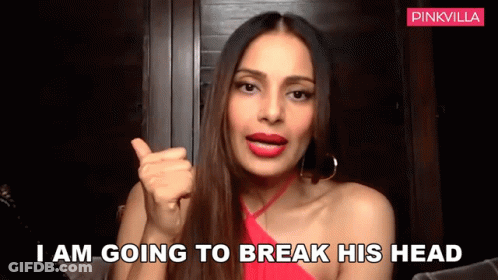 A Woman Giving A Thumbs Up With The Words I Am Going To Break His Head GIF