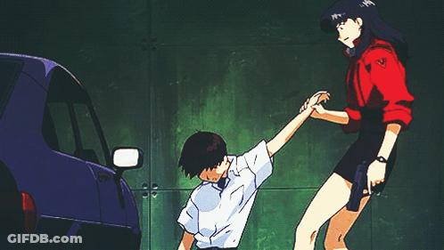 A Woman Holding A Gun Stands Next To A Man Who Says Stand Up GIF