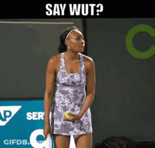 Woman Holding Tennis Ball Saying Say Wut GIF