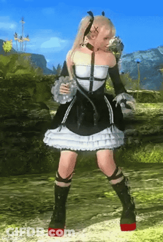 Woman Dancing In Black And White Dress GIF