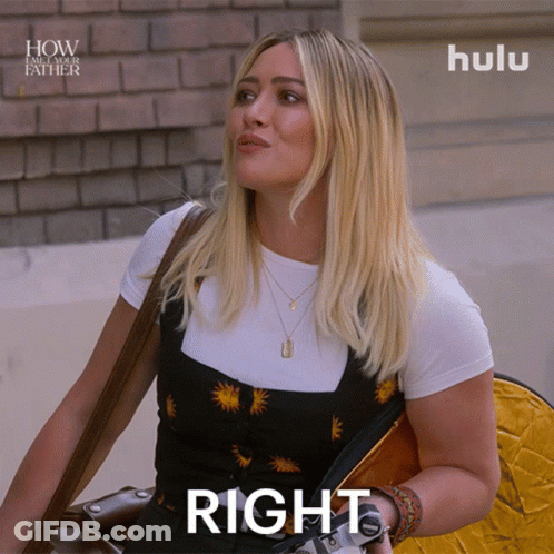 A Woman In A Black Dress Is Holding A Camera And The Word Right Is Above Her GIF