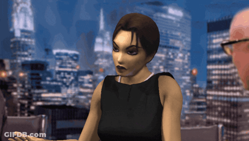 Woman In Black Dress Talking To Man With Glasses GIF