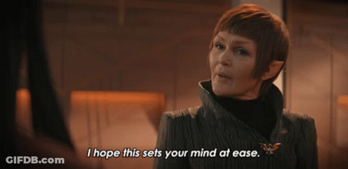 A Woman In A Black Jacket Says I Hope This Sets Your Mind At Ease GIF