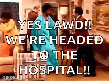 A Woman In A Blue Dress Is Dancing In A Living Room While A Man In A Suit Stands Behind Her . GIF
