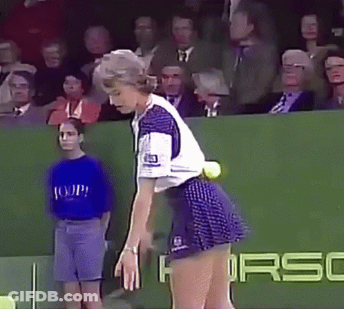 A Woman In A Blue Shirt That Says Joop On It GIF
