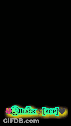 A Woman In A Blue Skirt Is Standing In Front Of A Camera With The Words " Black Kcp " On The Bottom GIF