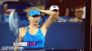 A Woman In A Blue Tank Top Is On A Tv Screen With The Hashtag Imgflip.com In The Lower Right Corner GIF