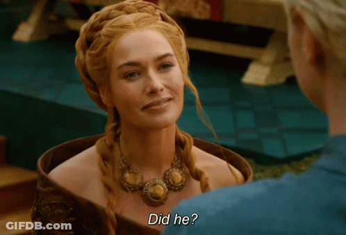 A Woman In A Braided Wig Talks To A Man And Says Did He GIF