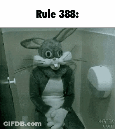 A Woman In A Bunny Costume Is Sitting On A Toilet . GIF