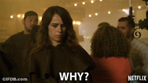 Woman In Cape Saying Why In Front Of Netflix GIF