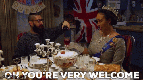 Woman In Crown Sitting At Table With Wine GIF