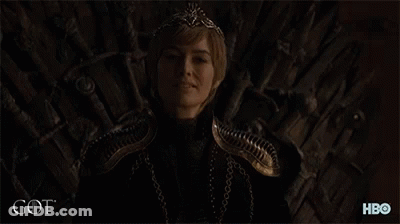 A Woman In A Crown Sits On A Throne That Says Got On The Bottom GIF